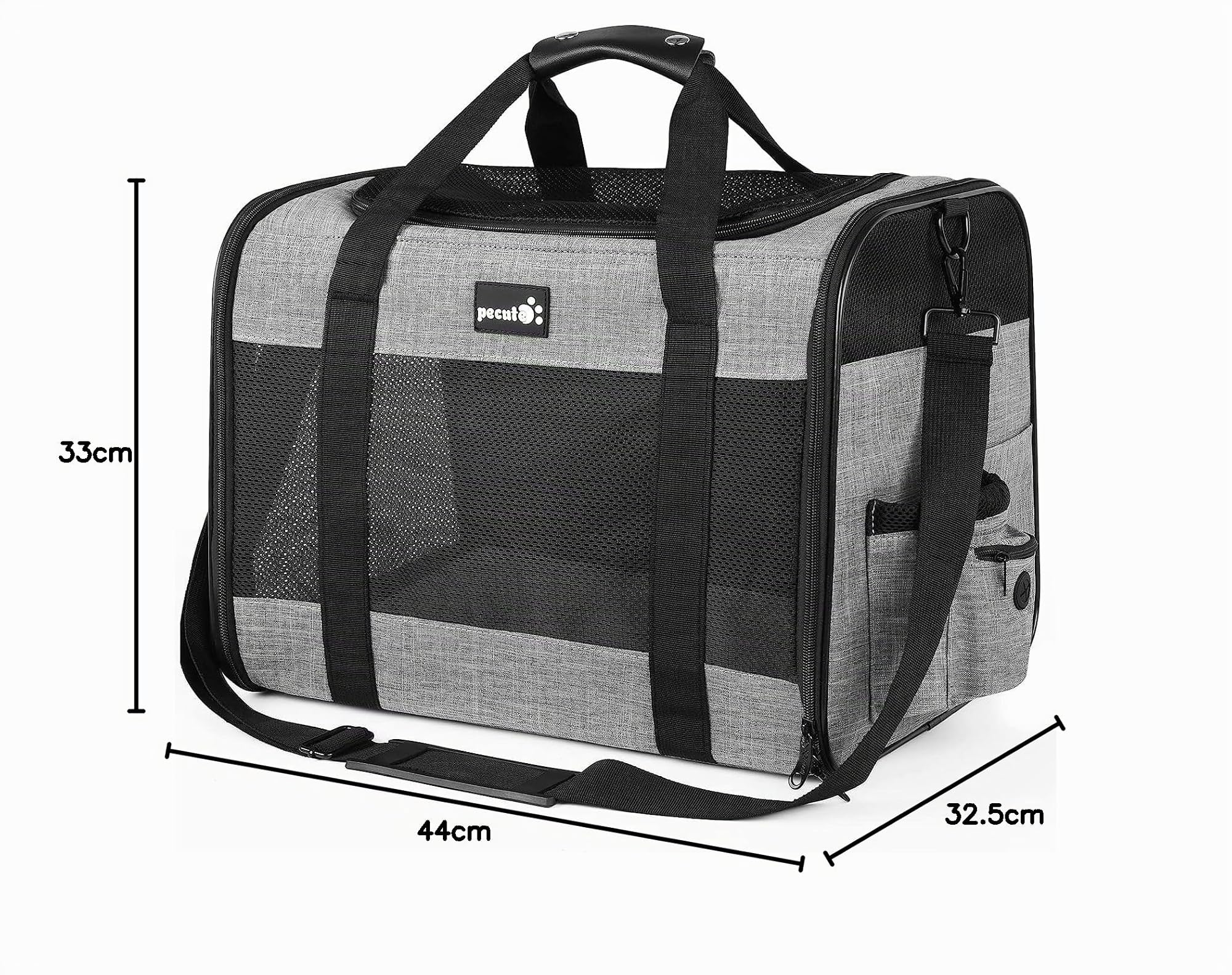 Pecute Trasportino per Gatto & Cani, Borsa per Gatti, Borsa da Viaggio Portatile per Cani, Tessuto a Maglia Traspirante, Adatto per Viaggi Lunghi e Brevi, Usato per Gatti e Cuccioli Meno di 9KG