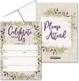 Stonehouse Collection | Rustic Fill-in Party Invitations With Envelopes | 25 Invites & Envelopes | Wedding, Baby Shower, Rehearsal Dinner, Birthday Party (Celebrate)