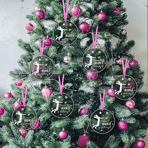 Miniatura 4 de 18 PIEZAS Adorno de Navidad de Voleibol Redondo de Acrílico Adorno Colgante de Jugador de Voleibol Adorno de Árbol de Navidad de Voleibol Créelo!