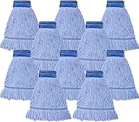Vista 1 de Gejoy Paquete de 10 cabezales de trapeador de 24 onzas de repuesto para limpieza comercial, cuerda húmeda, de algodón resistente, para limpieza