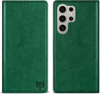 for Samsung Galaxy S25 Ultra Wallet Case with [RFID Blocking] Card Slot Stand Strong Magnetic Leather Flip Fold Protective Phone Case for Samsung Galaxy S25 Ultra Case WalletGreen-6.8 inch