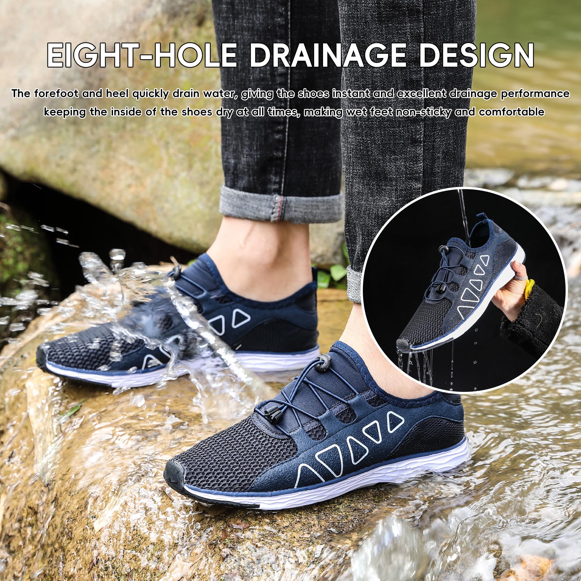Zapatos acuáticos para hombre y mujer, de secado rápido, ligeros, unisex, para playa, deportes descalzos