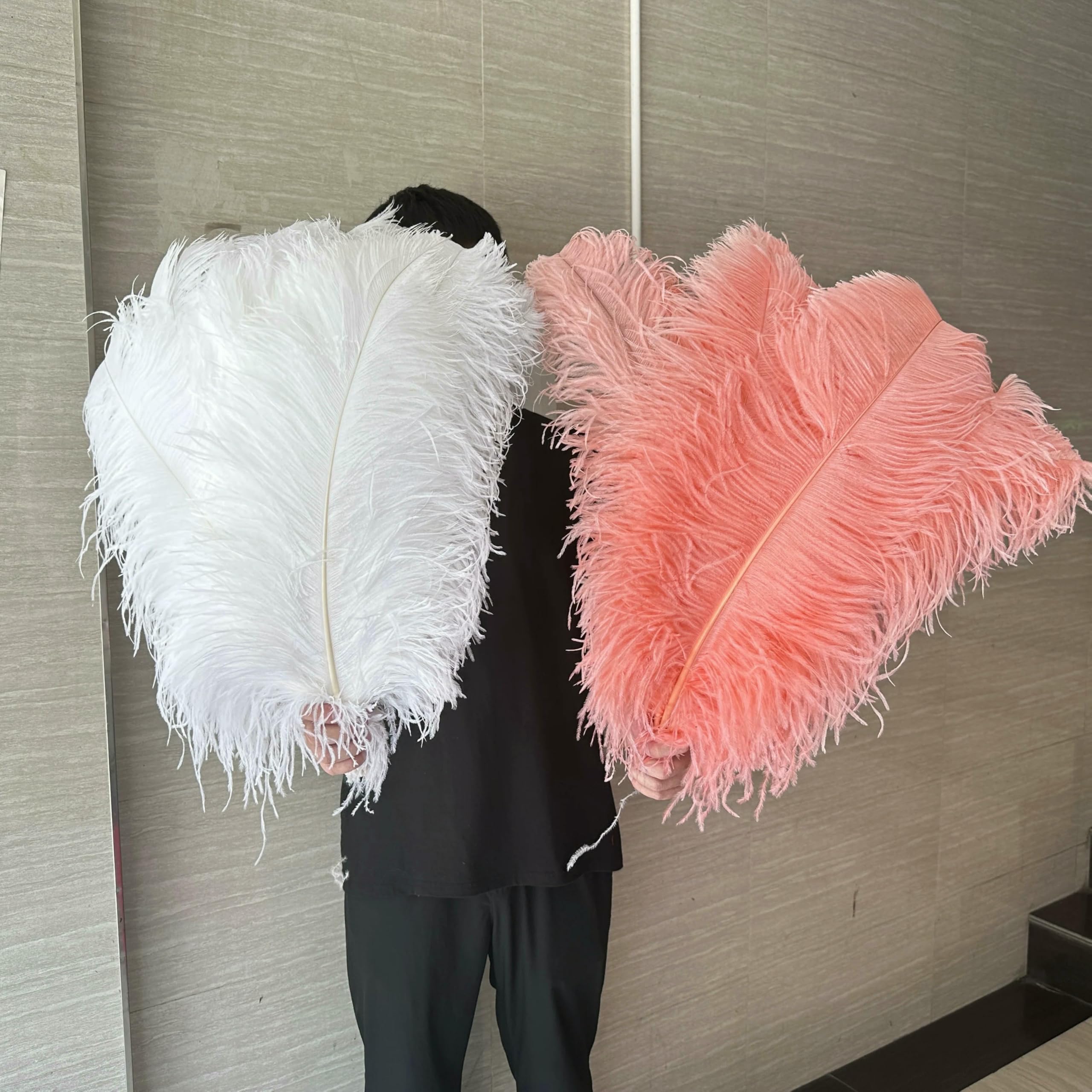 Lote de 10 plumas de avestruz de 25-60 cm para manualidades, decoración de bodas, centros de mesa, plumas blancas, color amarillo, 50-55 cm (22-24 pulgadas).