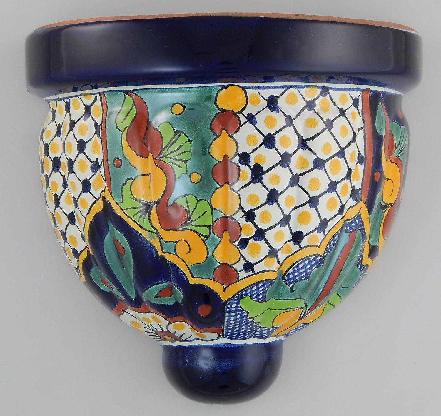 COLOR Y TRADICIÓN Mexican Talavera Wall Planter Handmade Hand Painted Pottery Planter Wall Hanging Sconce Planter # 26