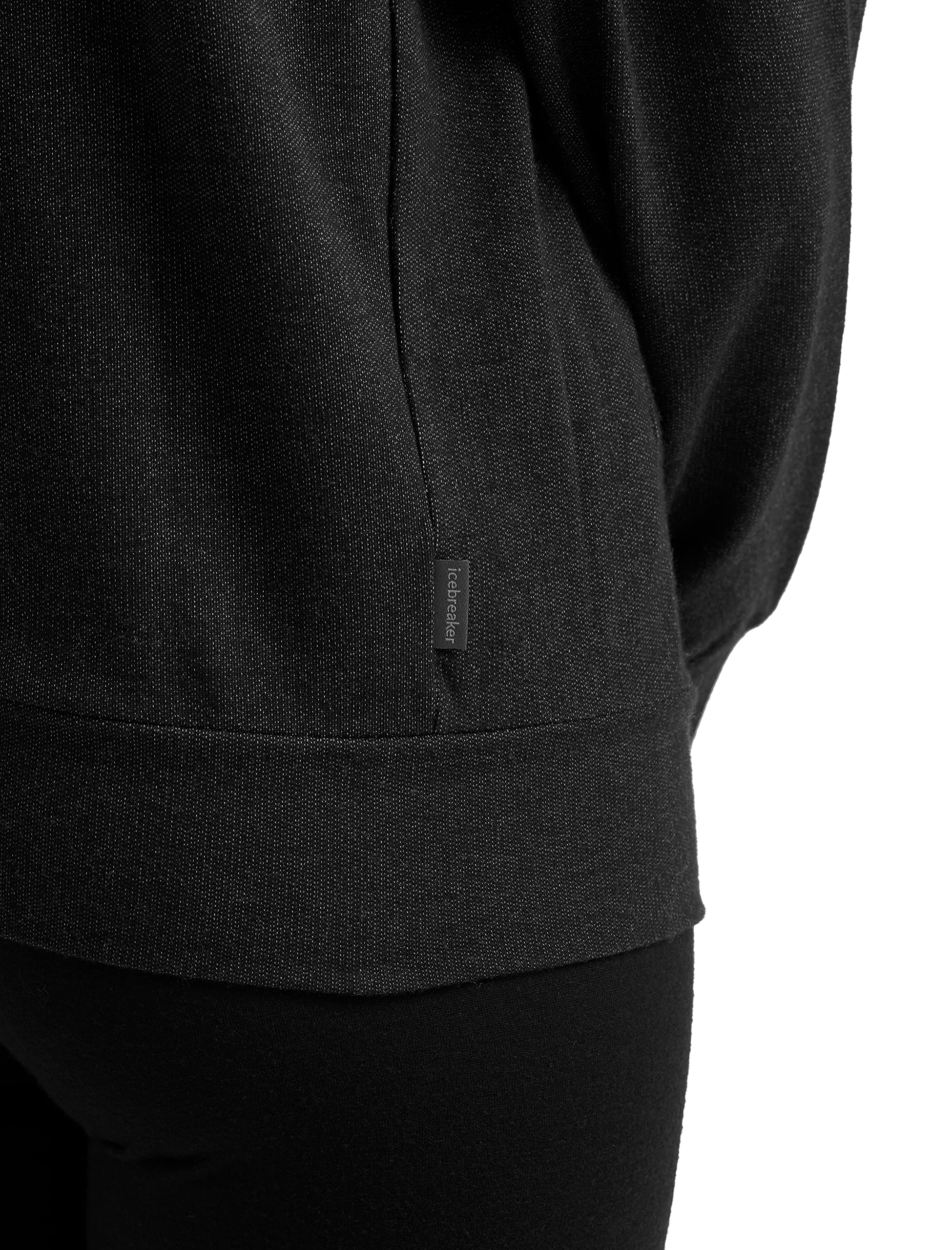 Icebreaker Merinowolle Damen Mid Layer - Central Langärmeliges Top mit Reißverschluss | Sportbekleidung | Sportbekleidung | Sweatjacke Schwarz | Skipulli Langarm | Skipullover - Schwarz, XS