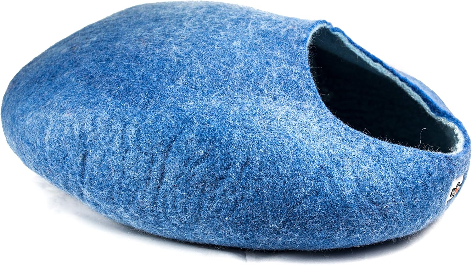 Yeti Dog Chew Dog Cave Bed for Cats and Small Dog Bad, 100% New Zealand Wool, Blue, 18" D x 20" W x 9" H