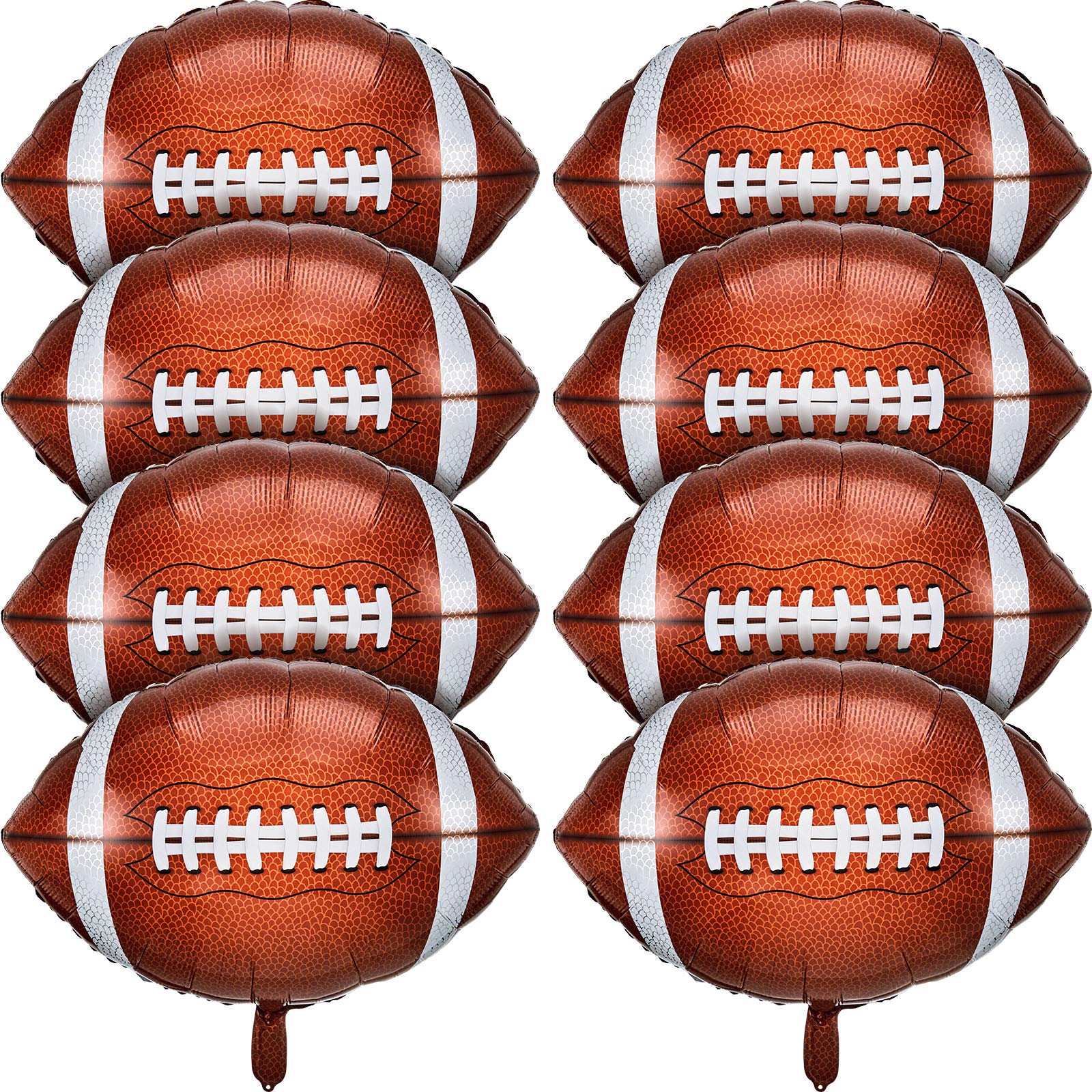 Skylety Football Balloons Football Rugby Shaped Aluminum Foil Balloons for Sport Themed Rugby Birthday Party Decor, 26 Inch(8 Pieces)
