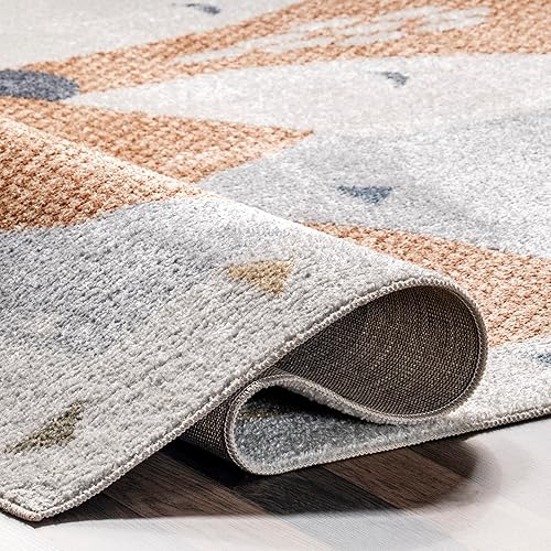 Miniatura 6 de nuLOOM Talia Bashful Fox - Alfombra lavable a máquina para niños, 5 x 8 pies, color beige