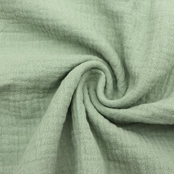 David accessories Cotton Double Layers Gauze Fabric by The Yard,39x53inch Crinkle Fabric, Crafts, Home Decor, Photoshoots, DIY Projects Grass Green