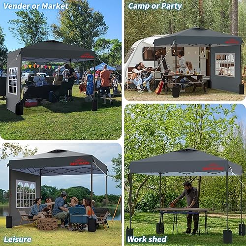 Miniatura 6 de Toldo desplegable de 10 x 10 pies con paredes laterales, tienda de campaña fácil de montar, carpas resistentes para fiestas, tienda de campaña para