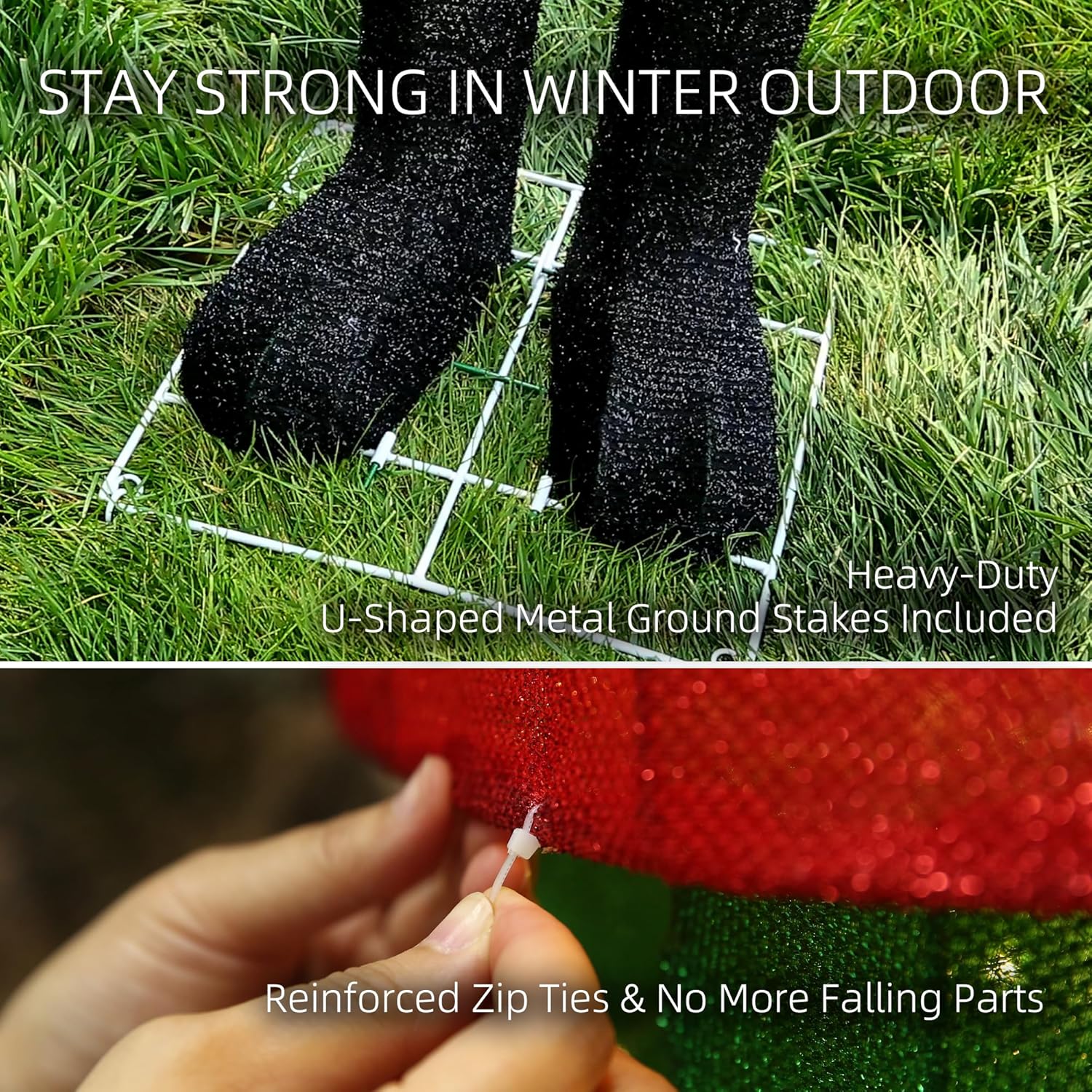 61Inch Nutcracker Christmas Decor Outdoor with LEDs 5 Feet Lighted Large Nutcracker Lighted Christmas Decorations Outdoor with Stakes & Zip Ties for Xmas Yard, Porch, Lawn (2-Pack)