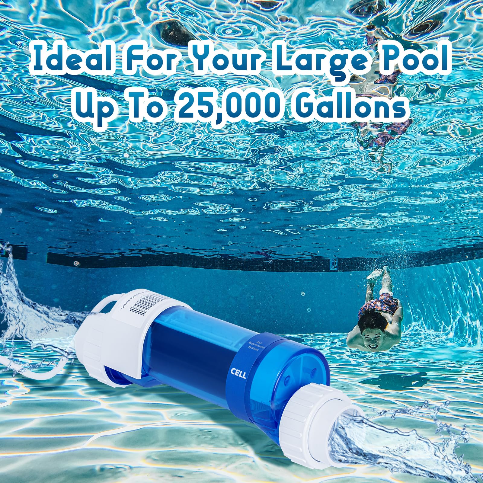 Ecoraiser Salt Generator, Cell- Model 60, Compatible with Hayward T-Cell-9, Salt Generator for Pool up to 20,000 Gallons