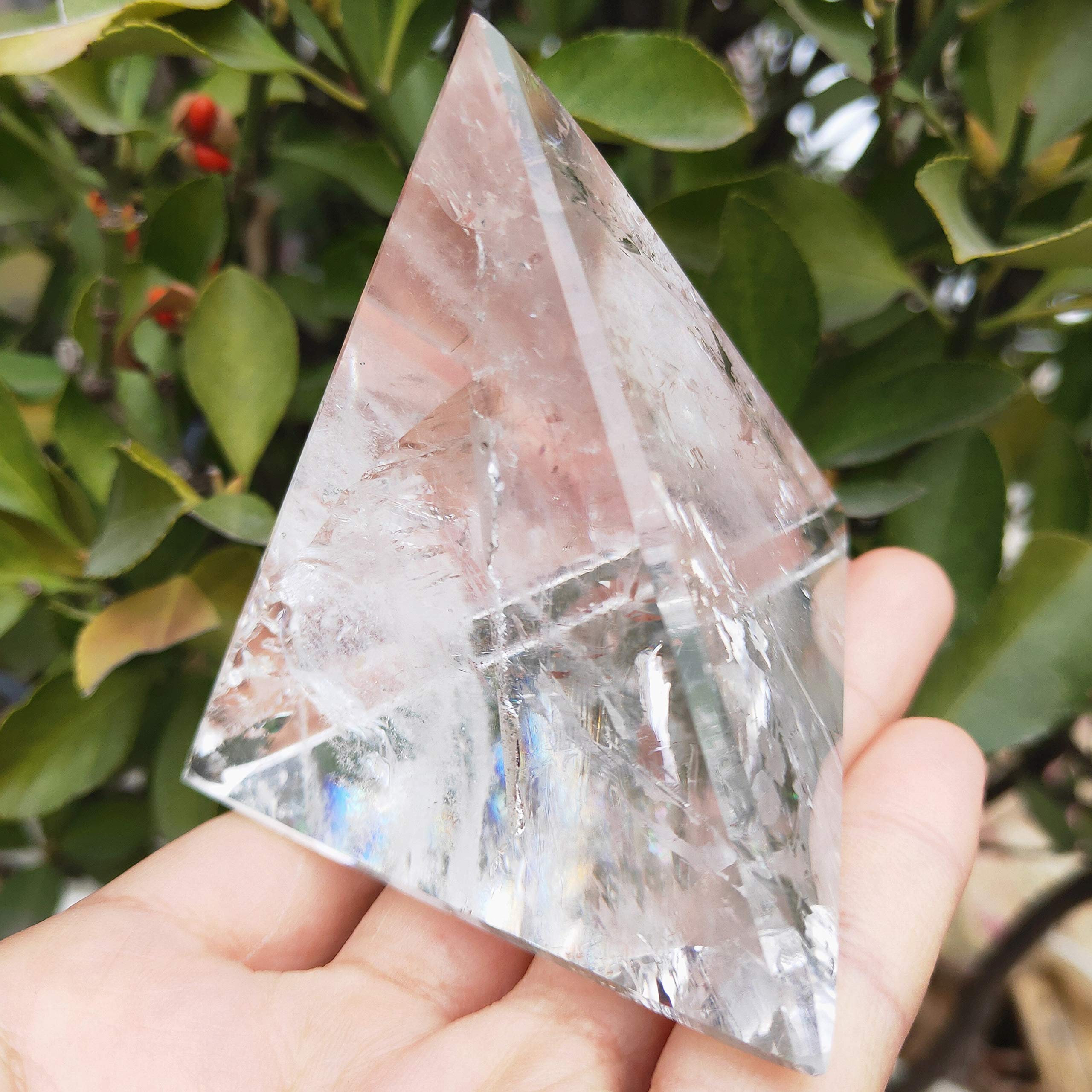 6-7 cm Natural Clear Crystal Pyramid Quartz Tower for Gift