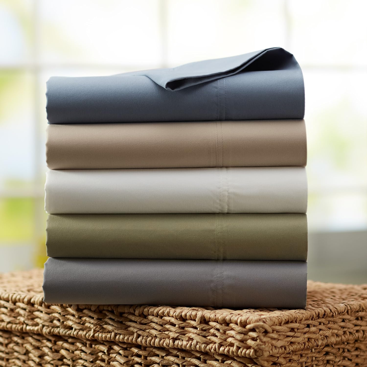 Amazon Brand – Pinzon Microfiber Sheet Set, King with 4 Pillowcases, Dove Grey