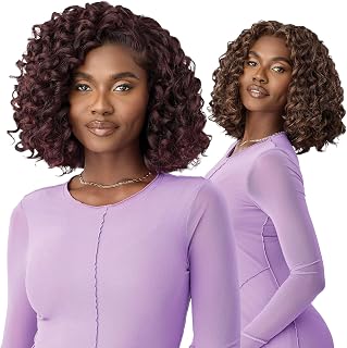 Outre Lace Front Wig - Perfect Hair Line 13X4 - Swoop Series - Swoop 24 (BLACK CHERRY)
