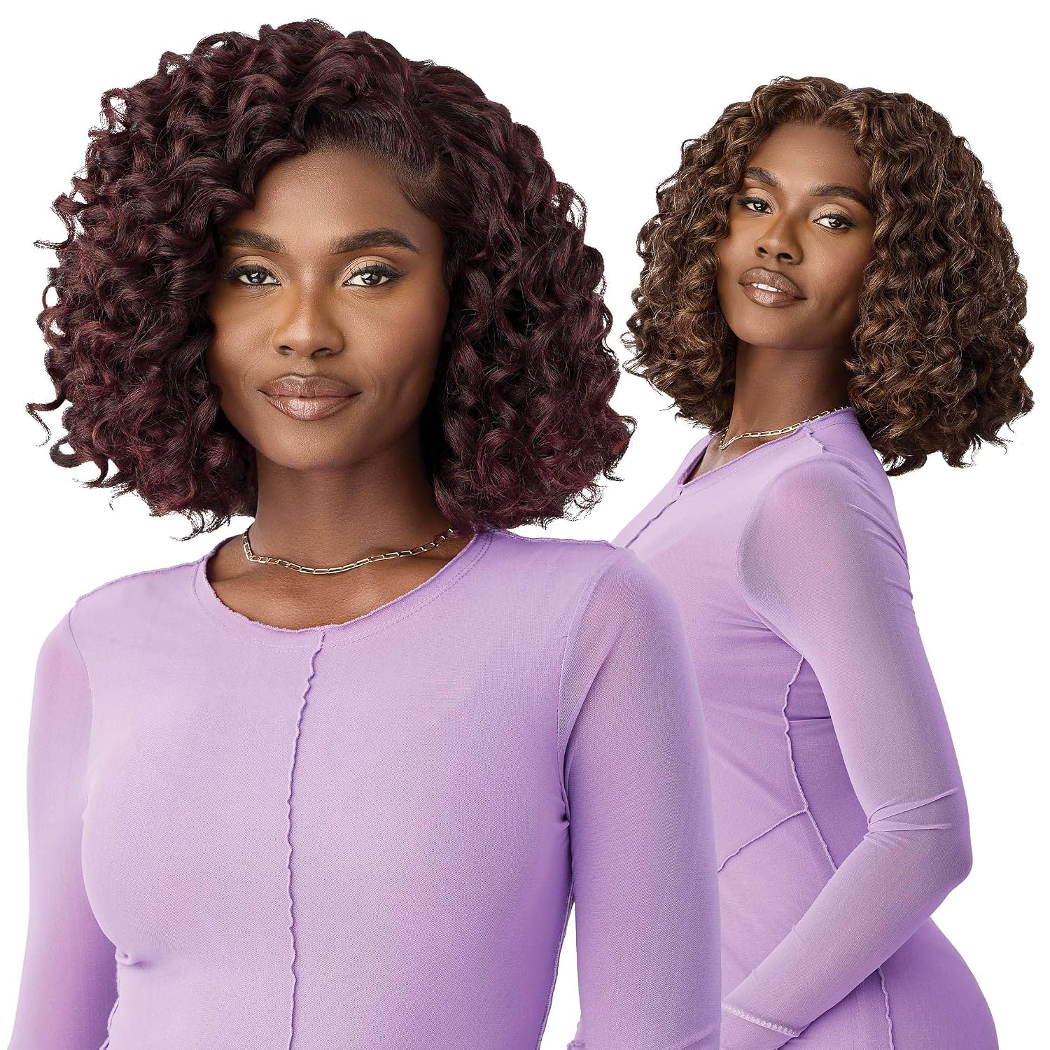 Outre Lace Front Wig - Perfect Hair Line 13X4 - Swoop Series - Swoop 24 (DARK BROWN 2)