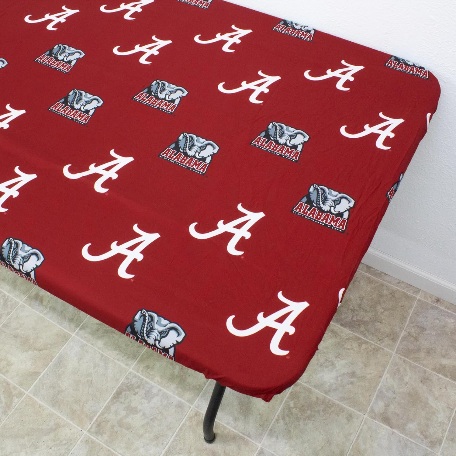 Alabama Crimson Tide Tailgate Fitted Tablecloth, 72" x 30", 6 ft Table