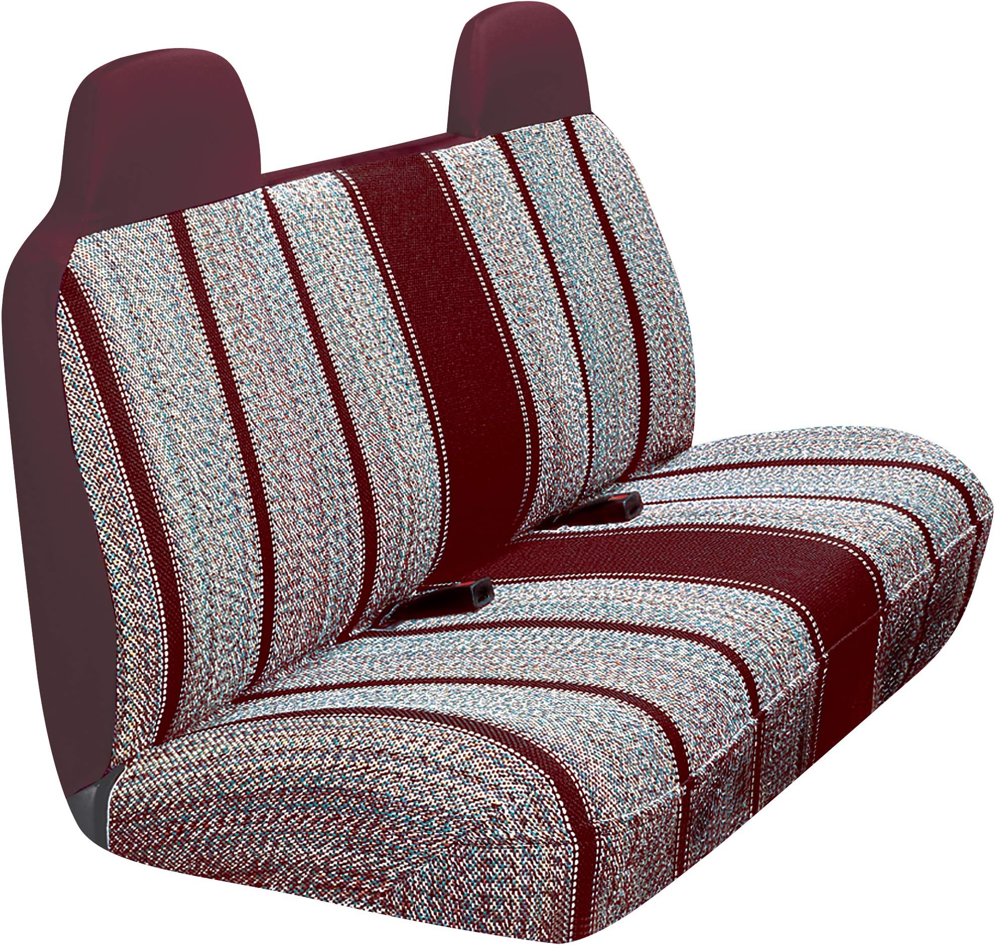 A 02275-04 Universal Front Large Bench Seat Cover with Headrests-Saddle Blanket Fabric (Wine)