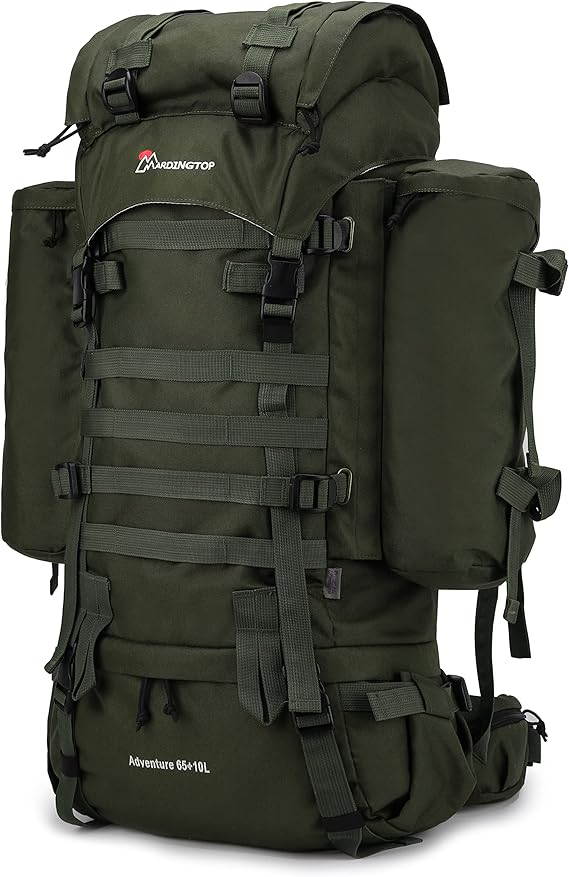 Mardingtop 65+10L Internal Frame Backpack with Rain Cover