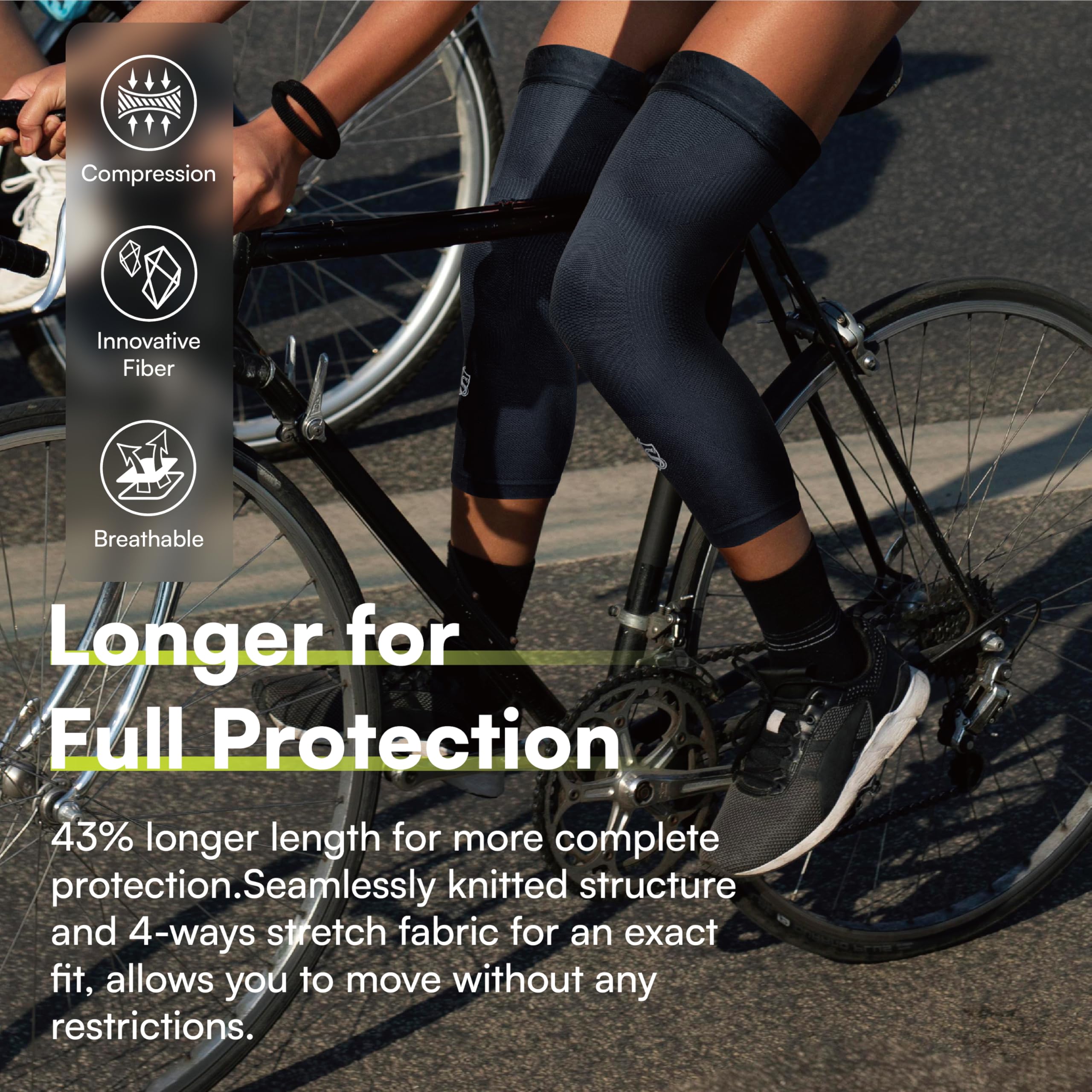Vital Salveo-Sports and Outdoor Compression - Ginocchiera lunga per ginocchio, recupero in Germanio, pallacanestro (1 pezzo)