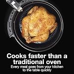 Proctor Silex 5.8 Quart Air Fryer, Black, 1700W Large Air Fryer for Family Meals, Adjustable Temperature Control, 60 Minute Timer, Nonstick Removable Basket, Easy-Clean Air Fryer (35060)
