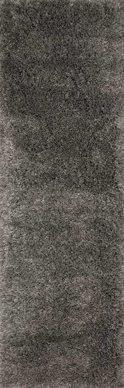 Loloi Mila Shag Collection MIL-01 Charcoal 2'-3" x 7'-6" Runner Rug