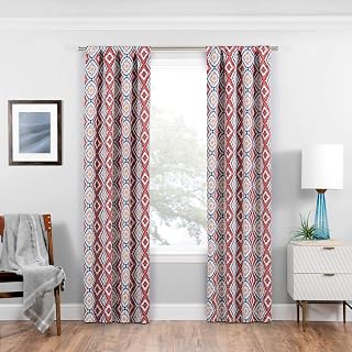 ECLIPSE Room Darkening Curtains for Bedroom - Morrow 37" x 63" Thermal Insulated Single Panel-Rod Pocket Light Blocking Curtains for Living Room, Red