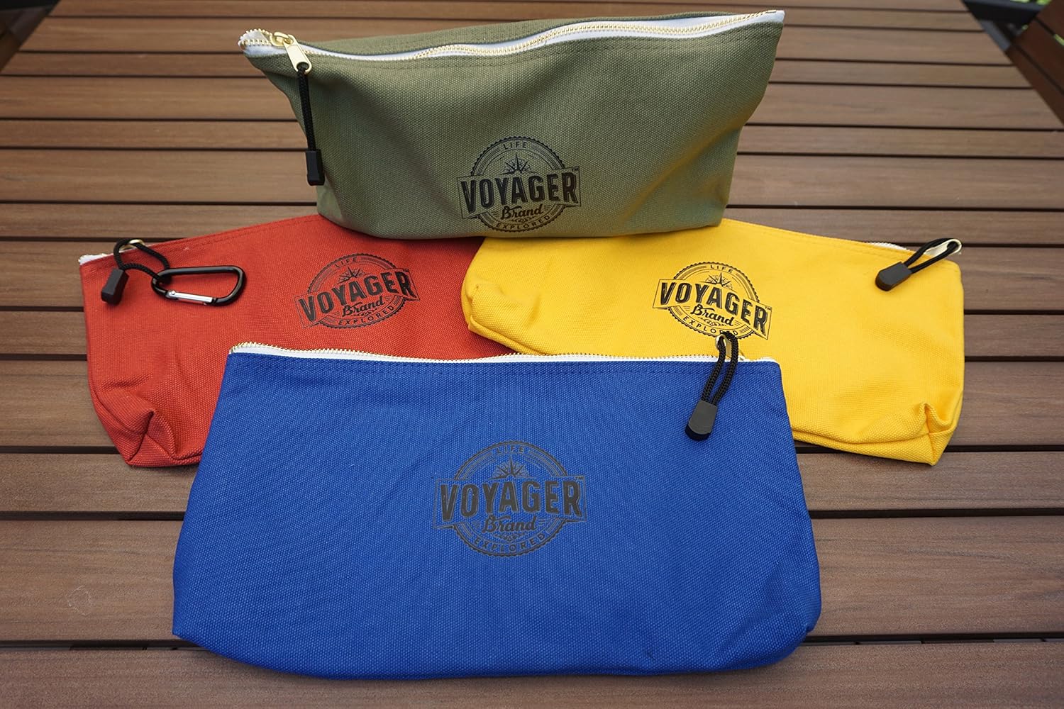 Canvas Zipper Tool Bag Organizer (Set of 4) Durable Tool Pouch Tote Bags, Color Coded Canvas Bags for Crafts, Camping, Tools, Zippered Parts Organizer