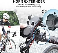 Vista 3 de UPPEL Altavoz Bluetooth para bicicleta, soporte multifuncional para teléfono de bicicleta 10 en 1, luz LED, bocina de bicicleta, micrófono, ideal