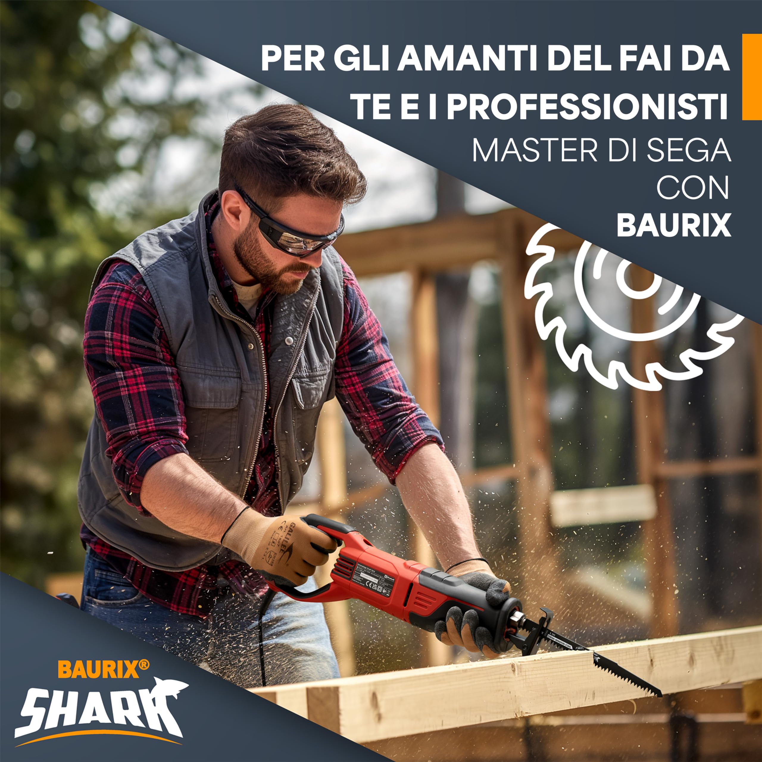 BAURIX® Lame per Seghetto SHARK® [5 Pezzi] - 240 mm - 5 TPI - Per Tagli Veloci e Puliti su Legno Grezzo, Umido, da Ardere e Vivo