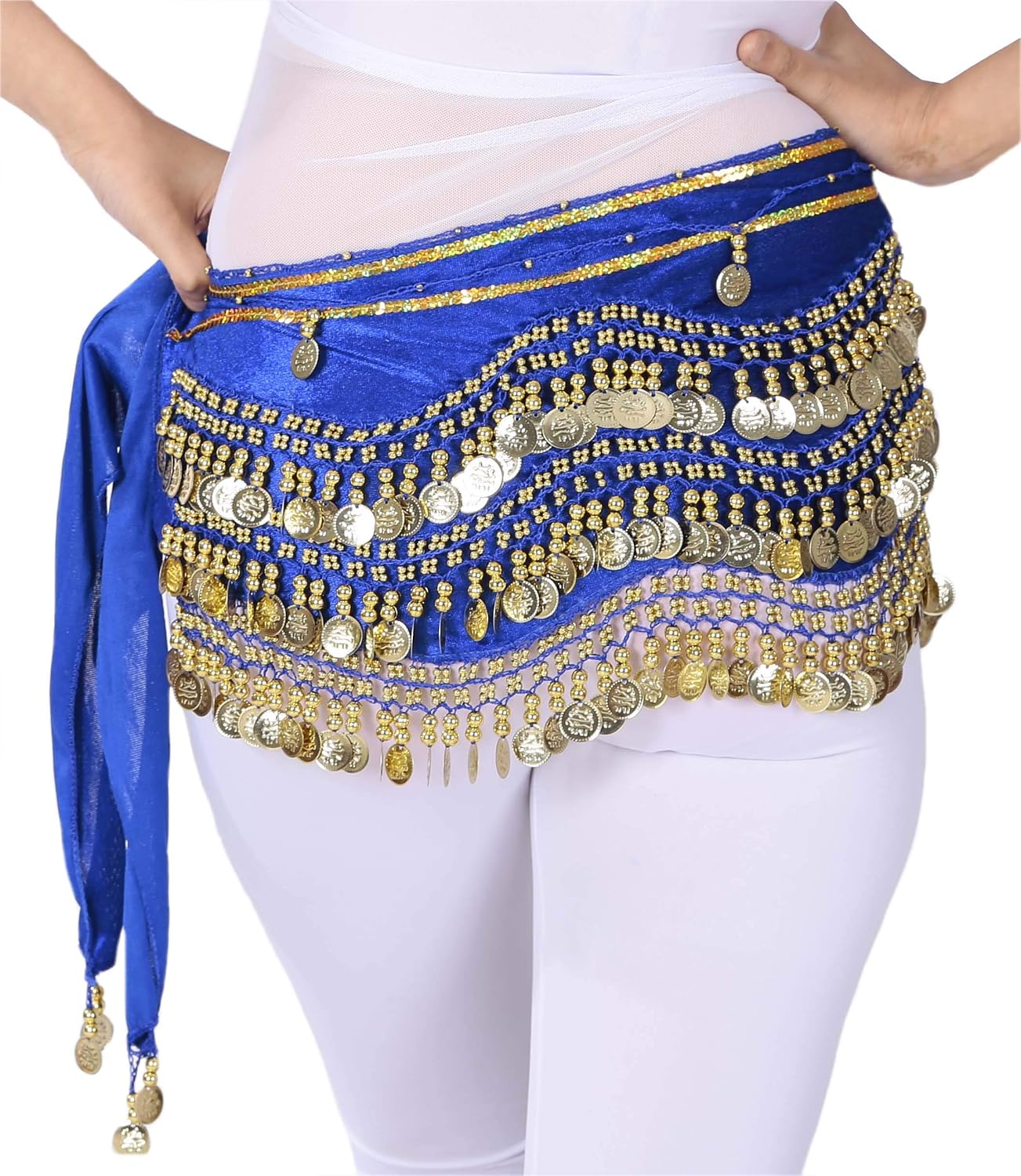 Lauthen.S 248 Coins Belly Dance Hip Scarf Tribal Belt Halloween Gypsy Costume Accessory - Image 4