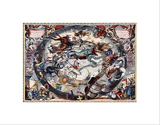 The Art Stop Old Star MAP CELLARIUS Southern Hemisphere Constellations Print B12X3927