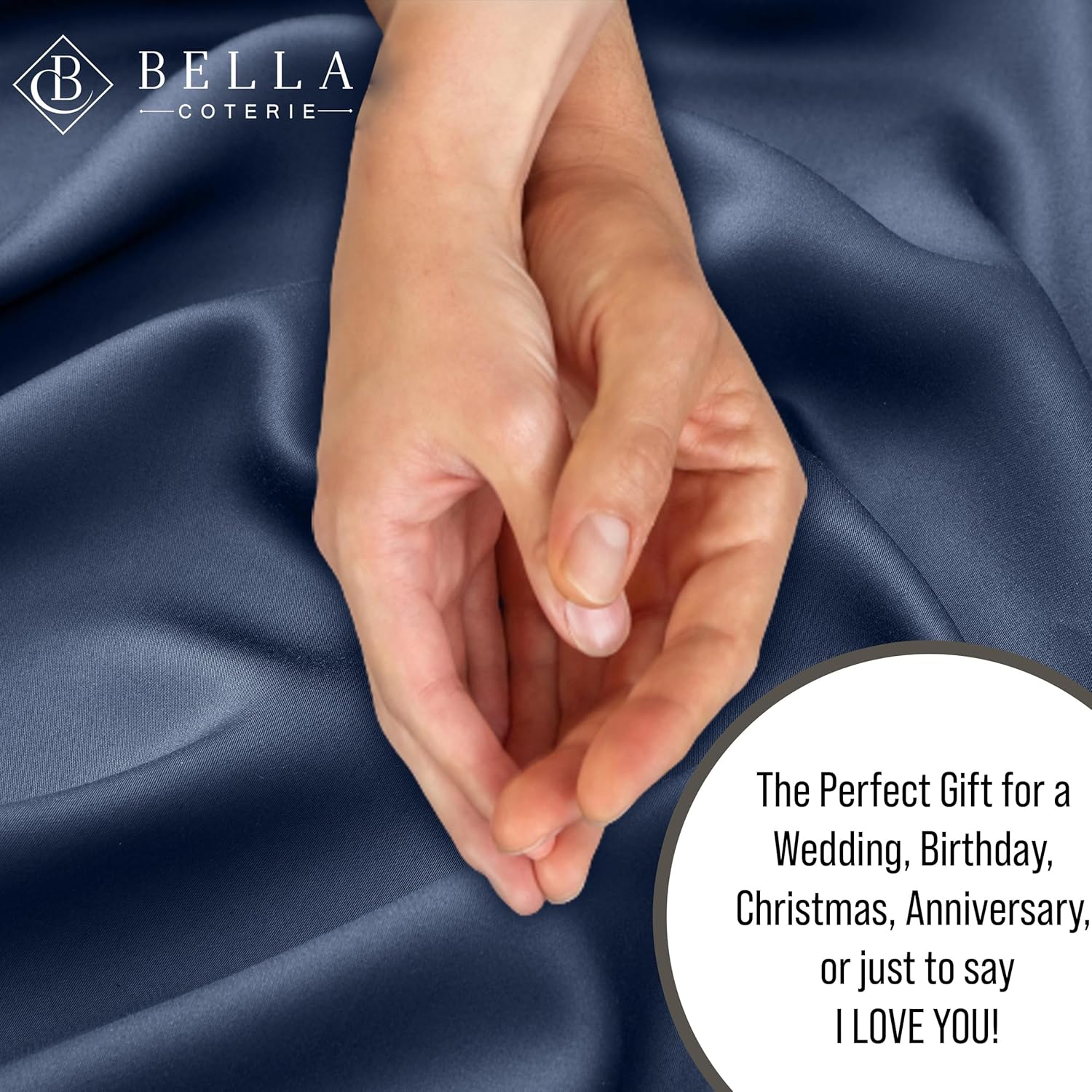 Bella Coterie Luxury Bamboo Viscose King Size Duvet Cover Set | 100% Organically Grown | Corner Ties | Ultra Soft | Cooling | Two Pillow Shams | 106 x 94 | No Insert [Slate Blue] - Image 6