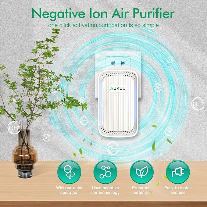 Purificador de Aire Iónico Portátil - Pack de 4 - Blanco miniatura 2