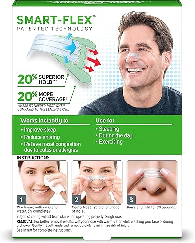 Miniatura 9 de Tiras nasales extra fuertes, transparentes, 26 unidades  Funciona al instante para mejorar el sueño, reducir los ronquidos y aliviar la congestión