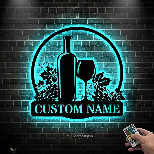 Miniatura 20 de Letrero de metal personalizado para bar de vinos | Letreros de metal personalizados para decoración del hogar | Letrero personalizado para