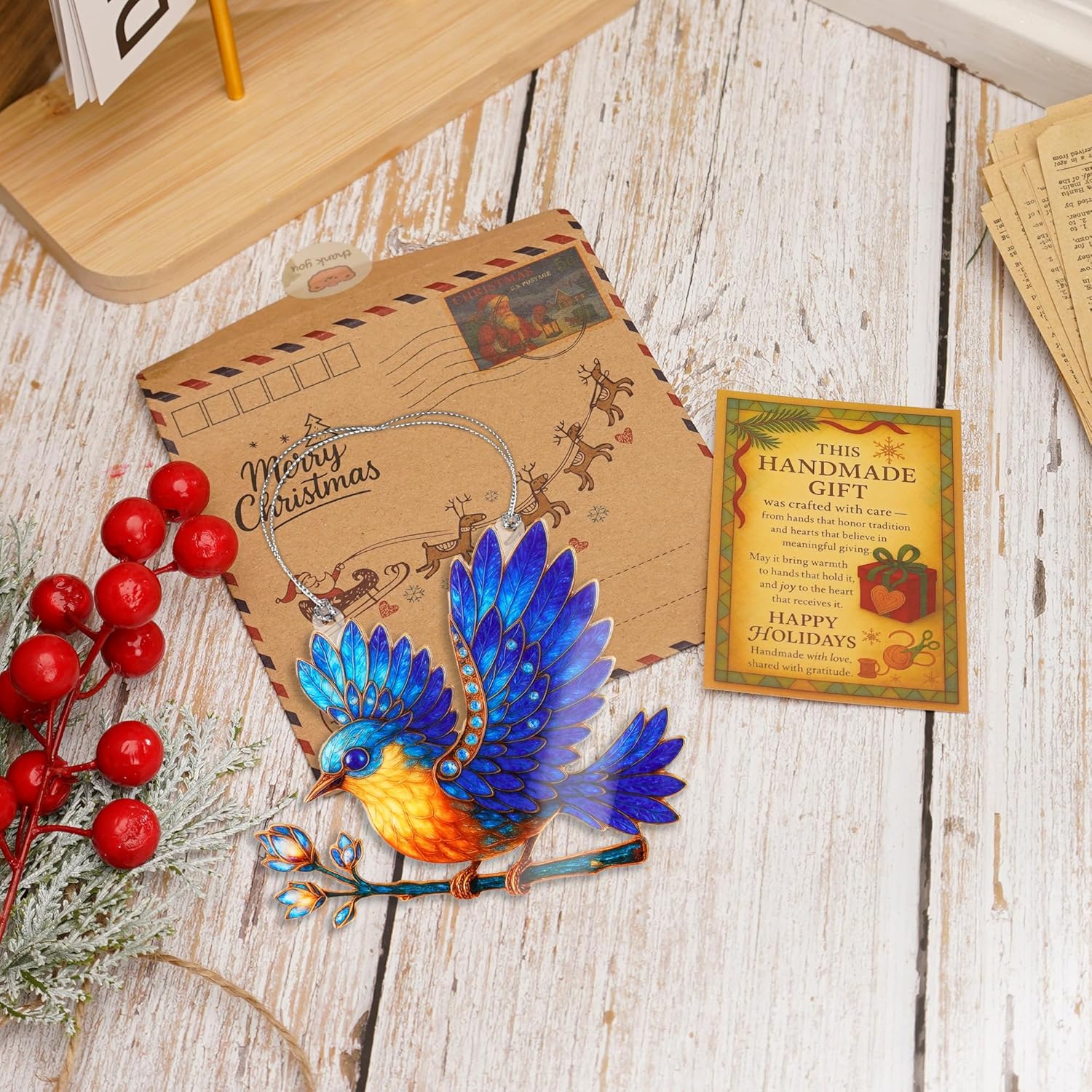 Hummingbird Gifts for Women, Gifts for Girls, Friends - Humming Bird Gifts Ideas - Valentines Tree Ornaments, Unique Birds Gifts for Women, Elegant Blue Bird Decor, Hanging Ornament for Holiday Tree - Image 3