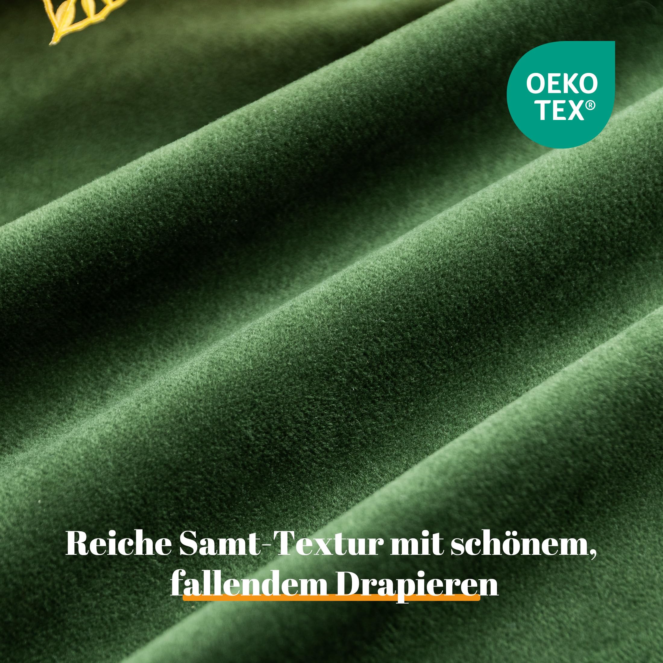 Sonive 100% Blickdichte Vorhänge mit Ösen Gardinen 2 Stück H137xB145cm | Thermovorhänge Samtvorhang Verdunkelungsvorhänge für Schlafzimmer Wohnzimmer Grün