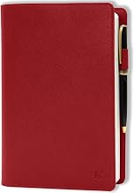 NEORAH-A5 Planner cover|minimal & stylish vegan leather organiser| Planner sleeve for refill notebooks,journal,books|Bullet journal cover|Fits soft cover notebook - RED