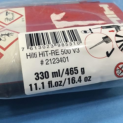 Miniatura 4 de HILTI injectable Mortero epoxi Adh RE 500-v311,1oz cartucho2123401