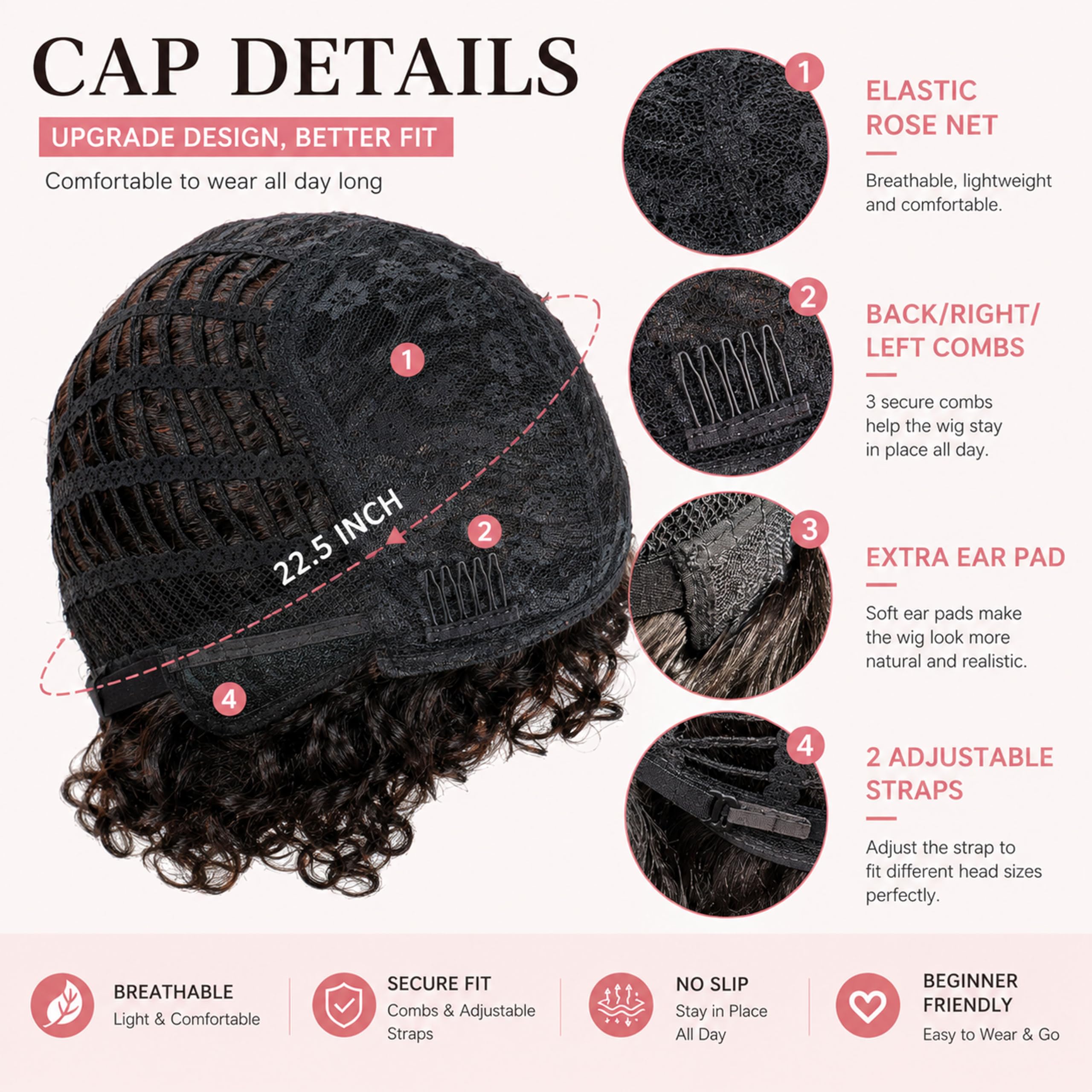 6in Short Curly Human Hair Wig with Bangs for Black Women Glueless Brazilian Amazon.com : ManeMajesty 6 Inch Short Curly Human Hair Wigs  main image 3