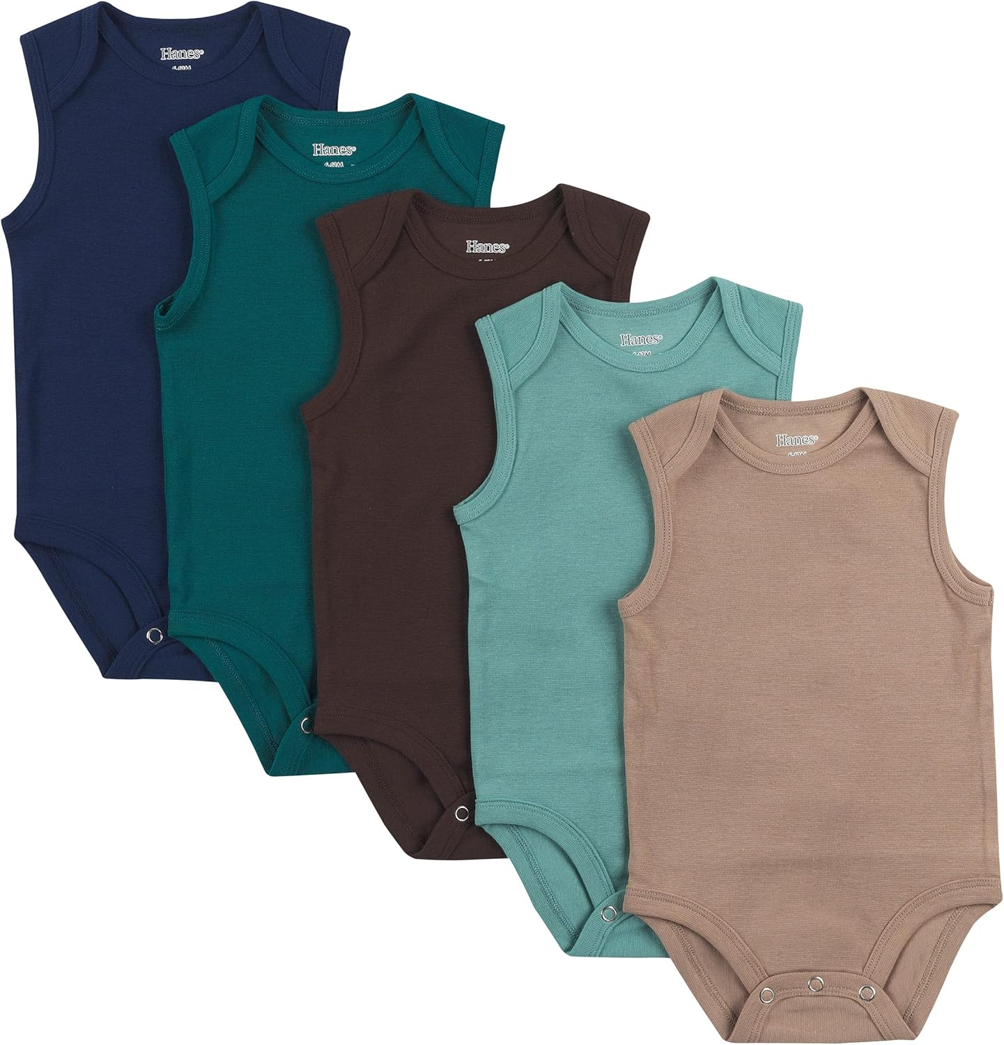 Hanes unisex-baby Hanes Baby Bodysuits, Ultimate Flexy Sleeveless for Boys & Girls, 5-pack