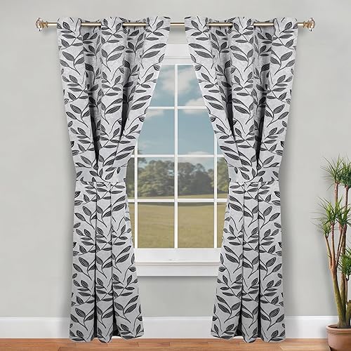 Miniatura 146 de Superior Cortinas opacas, oscurecimiento de la habitación para dormitorio, bloqueo solar, térmicas, cortinas bohemias modernas, colección de hojas