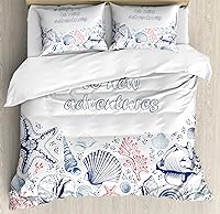 Vista 210 de Ambesonne Juego de funda de edredón de pesca, lubina de boca grande atrapando un bocado en espray de agua, imagen salvaje, juego de cama decorativo