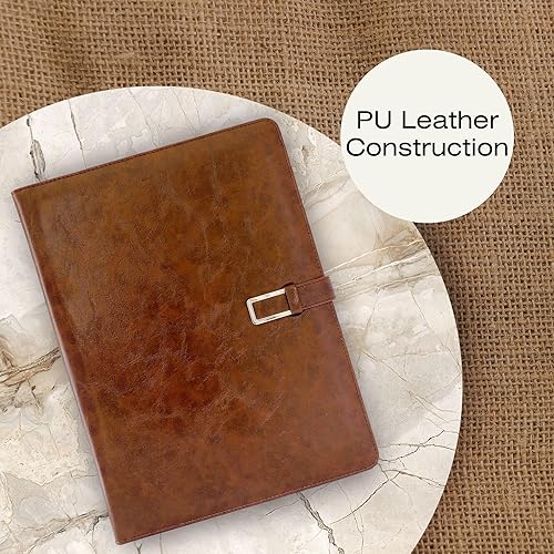 Miniatura 5 de Office Werks Carpeta profesional de negocios con bloc de escritura tamaño carta, 8.5 x 11 pulgadas, aspecto y tacto de cuero de primera calidad, con