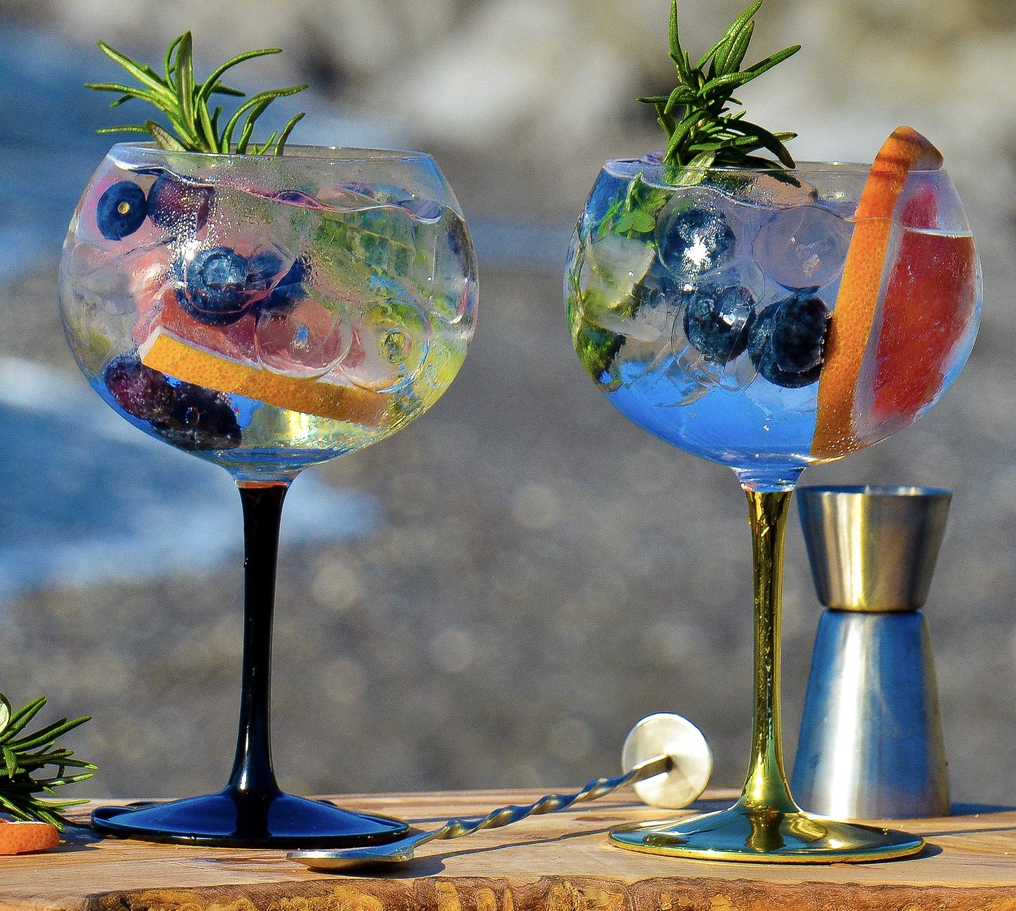 Gin Balloon Glasses Set of 2 15oz Hand Blown unleaded Crystal Balloon