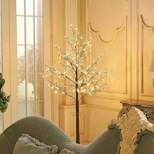 Miniatura 2 de Lightshare Árbol de gypsophila iluminado de 6 pies, 176 luces LED, flores artificiales para el aliento del bebé con luces para boda, hogar,
