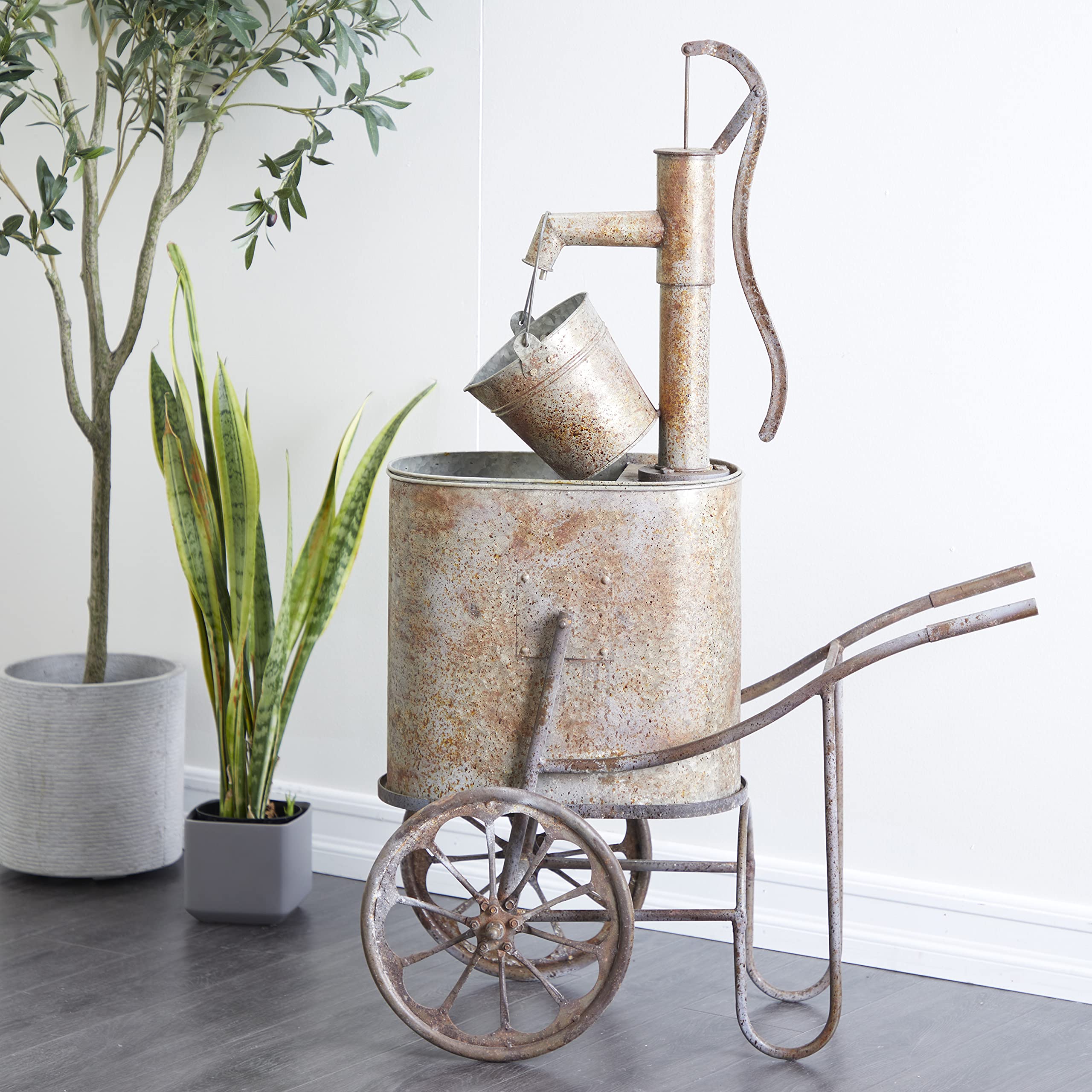 Deco 79 Campana A Vento In Metallo Con Perline Colorate, Marrone, 89 Cm, Carillon Rilassante Per Giardino E Terrazzo