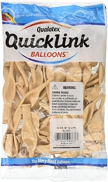 Qualatex 99867 Quicklink - Blush Latex Balloons, 6", Blush, Pack of 50
