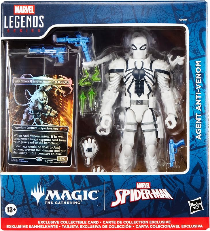 Imagen del producto: Marvel Legends Series, Magic: The Gathering, Agent Anti-Venom, Figura de acción del Hombre Araña de 15 cm con Carta Metalizada Exclusiva Coleccionable